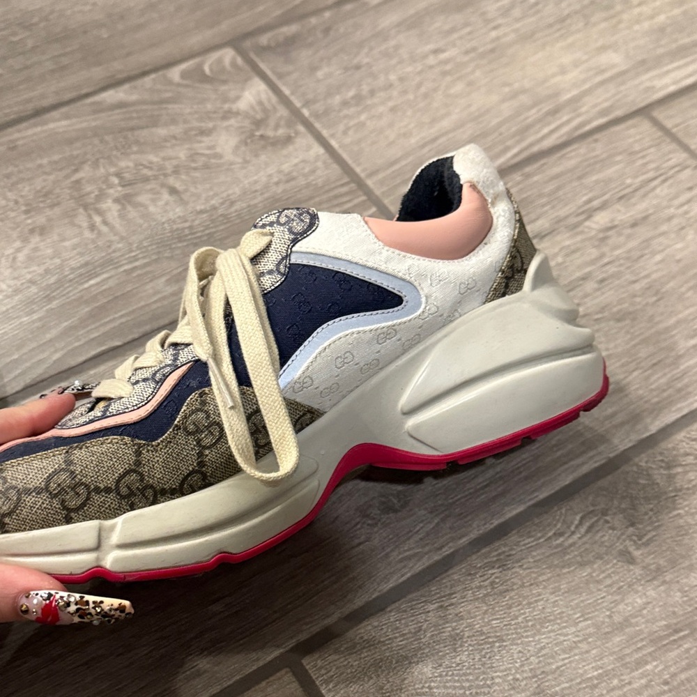 Gucci Women's Sneakers with Pink and Blue Design - Picture 5 of 8